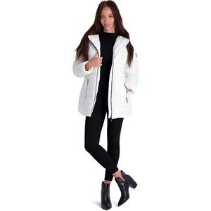 Steve Madden Women's Glacier Shield Winter Puffer Coat with Faux Fur Lining M